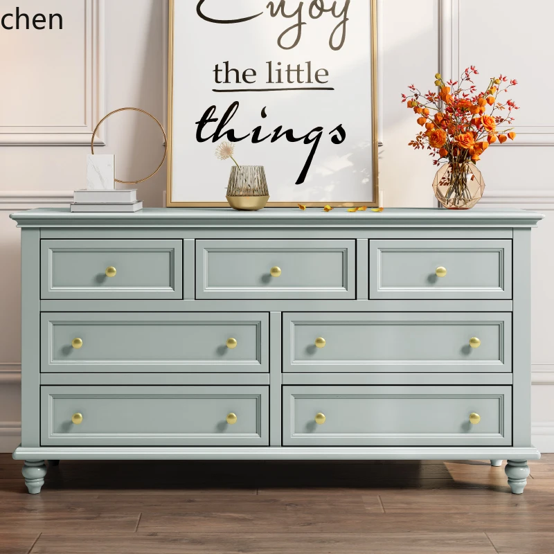 

ZML solid wood nine chest cabinet bedroom bedside locker modern drawer living room locker