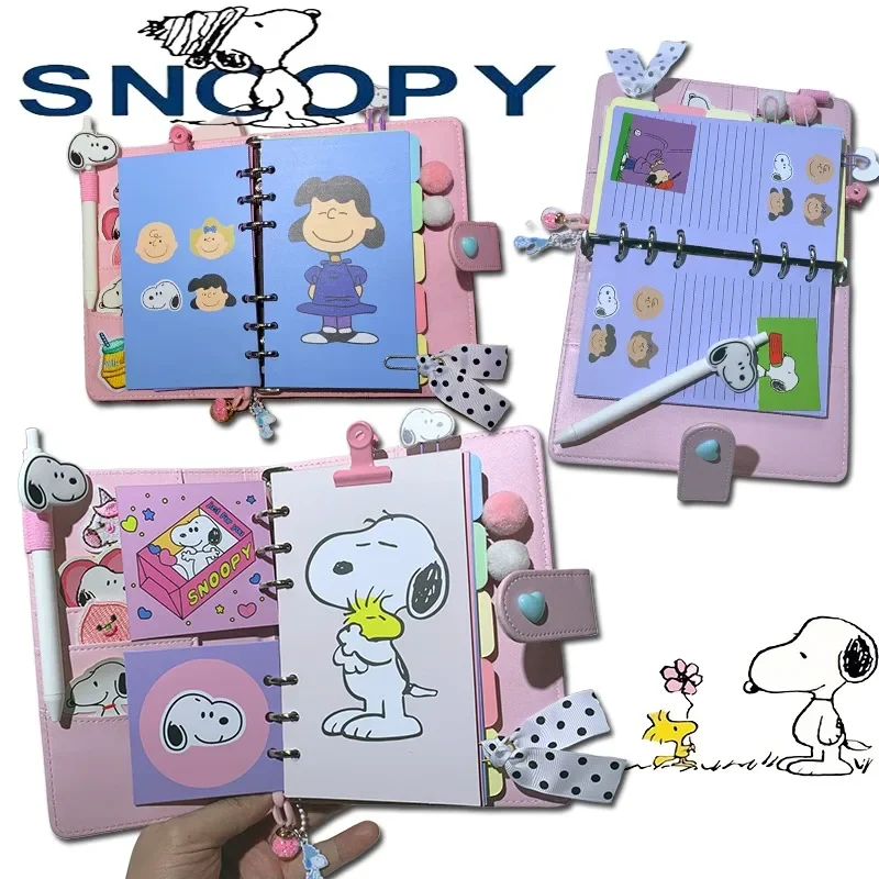 

New Snoopy Handbook Handbook Office Supplies Loose-leaf Notes Student Diary Cute Cartoon Anime Peripheral School Supplies Set