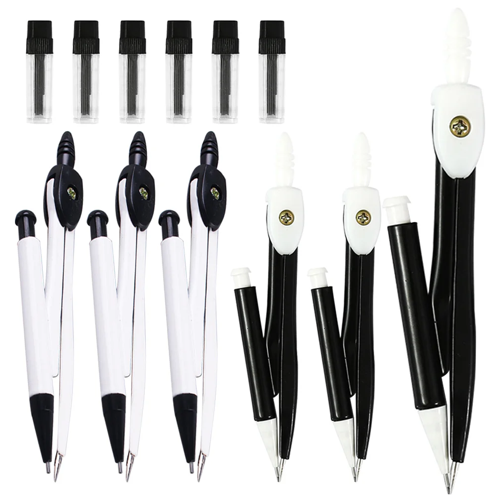 6Sets Precision Engineering Compass Metal Drafting Circle Drawing Tools for Students Artists Compass for
