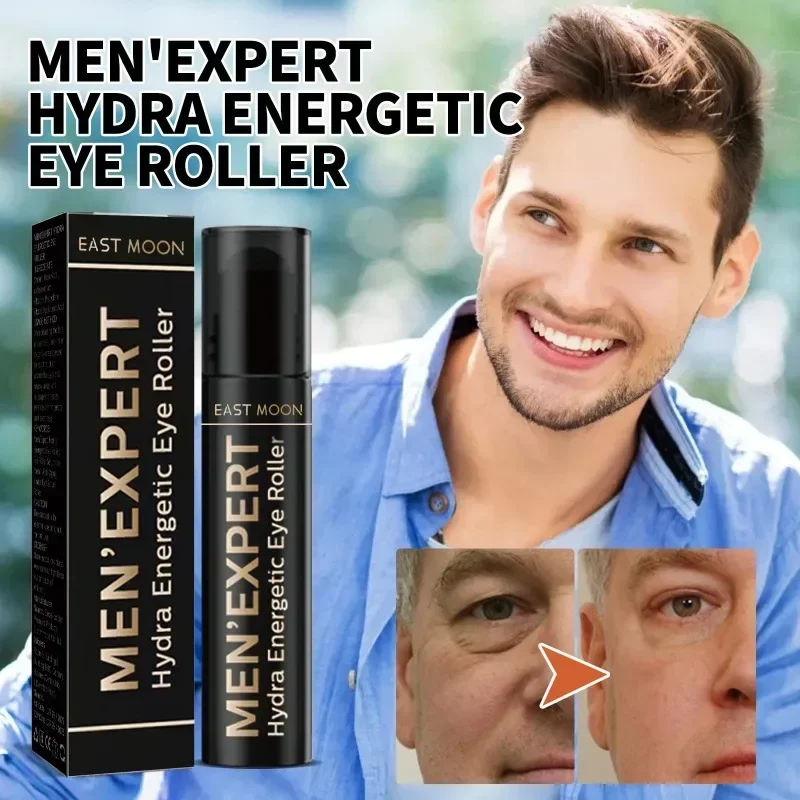 Massageador de rolo ocular com ácido hialurônico para homens, rolo para olhos gelados, especialista em hidra eficiente, fadiga anti-rugas, 10ml