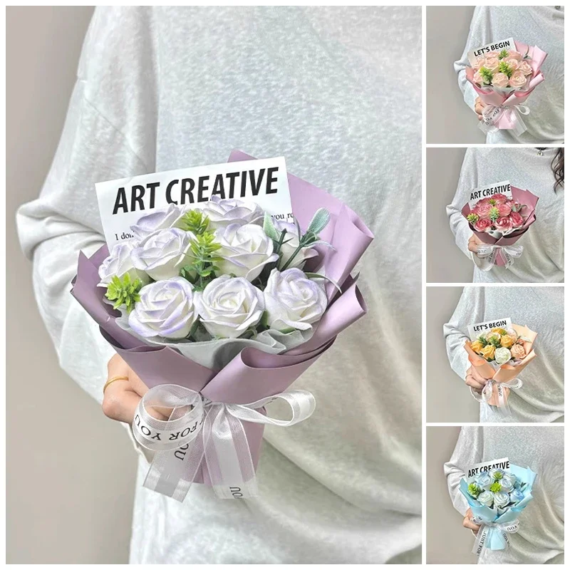 

Eternal Soap Rose Bouquet Artificial Flower Bouquet Graduation Bouquet Gift Wedding Guest Gift Valentine Day Gift for Girlfriend