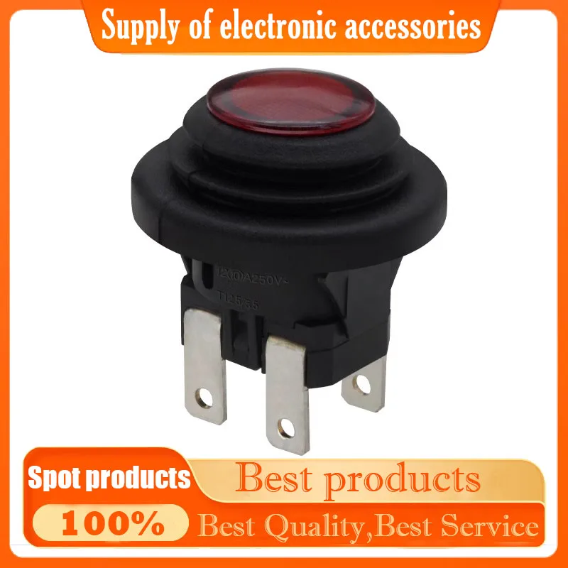KAN-L7 Round pushbutton switch four-pin self-locking 12A(10)A250V silver contact