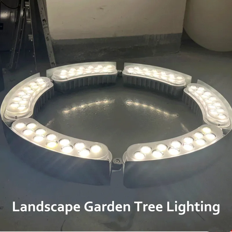 

12V Outdoor Landscape Tree Hugging Light Park Lawn Waterproof Ring Garden Plug Ground RGB Colorful Spotlight Yard Decor Home 12w