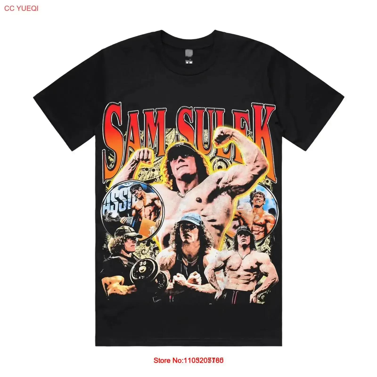 

Sam Sulek T Shirt vintage Washed Breathable Stretched Casual fashion streetwear homme Slightly Comfortable vintage Washed