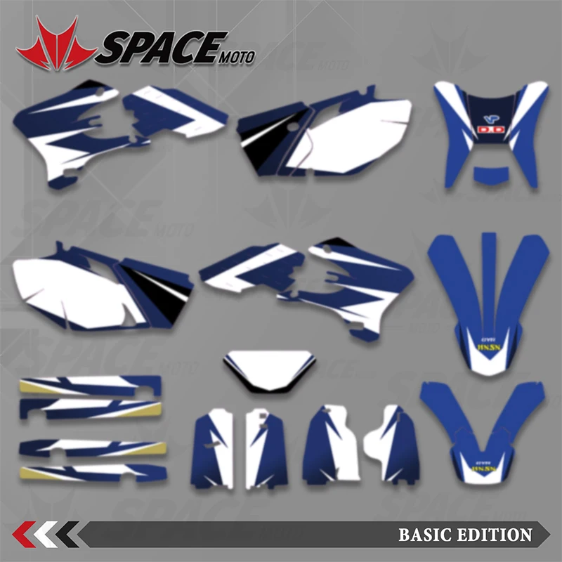 SPACE For YAMAHA WRF250 WRF450 2003 2004 2005 2006 Full Graphics Background Decals Stickers Kits for WRF 250 WRF 450 2003-2006