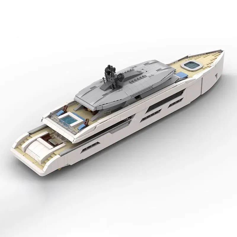 

MOC Midi-Scale Luxury Yacht White Ship Model Building Blocks Assemble Constructor Aldult Brick Puzzle Set Bricks Toys Kids Gifts