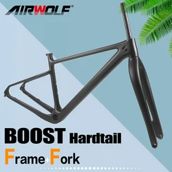 Airwolf  29er XC Hardtail Carbon MTB Frame 12x148mm Boost 29er*2.45 Inch Mountain Bike Carbon Frameset With 15x110mm Fork