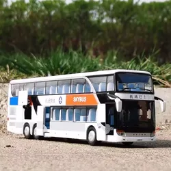Giocattolo turistico elettrico Bus da traffico in lega modello di auto passeggeri Diecast simulazione giocattolo in metallo Business Bus modello Sound Light regalo per bambini