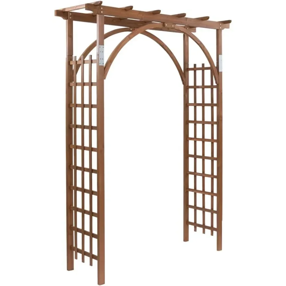 Wedding Arch for Ceremony, Wood Trellis for Plant Climbing, Christmas Decor Pergola for Garden Backyard, Lawn, 85in Wooden Arbor