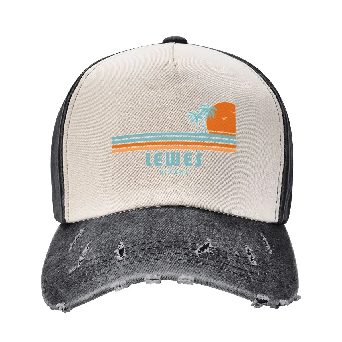 Lewes Delaware Sun Palm Trees Baseball Cap fashionable Gentleman Hat Luxury Hat Streetwear Men Caps Women's