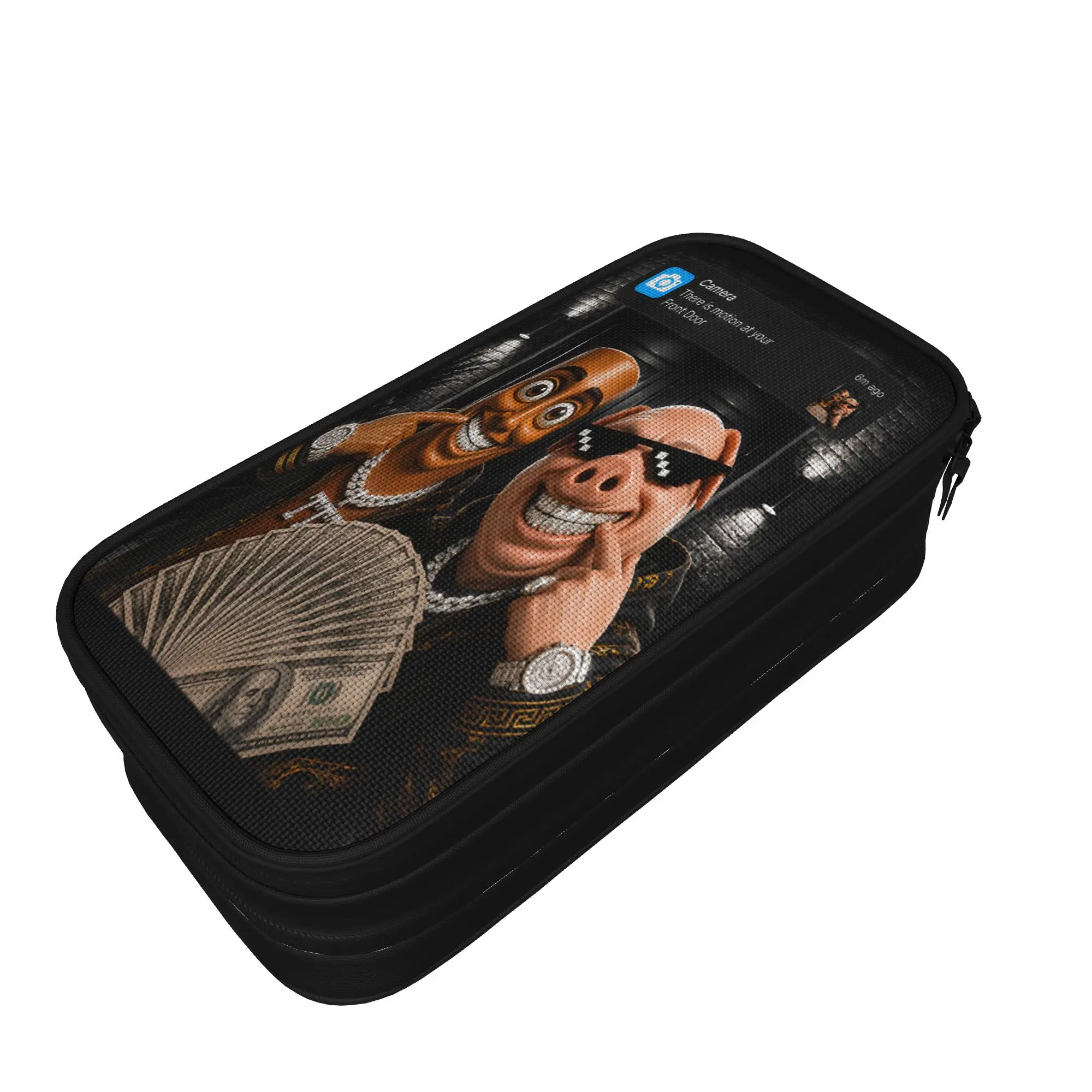 Tung Tung Tung Sahur John Pork Motion At Your Front Door Pencil Case School Pencil Cases Zipper Girls Boys Large Pencil Pouch