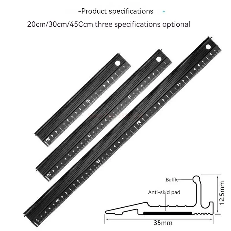 20cm 30cm 45cm Leder Handwerk Anti-Schneid-Hand waage Lineal sicher geschnitten Schutz präzise Messwerk zeuge Leder Handwerk Anti-Cutti