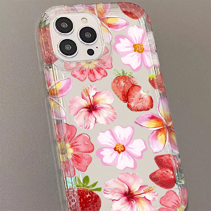 الملونة جوز الهند الأزهار تصميم واضح غطاء من السيليكون لسامسونج غالاكسي A05 A05S A53 A34 A24 A14 A13 A23 A33 A73 A32 A52 A52S A72