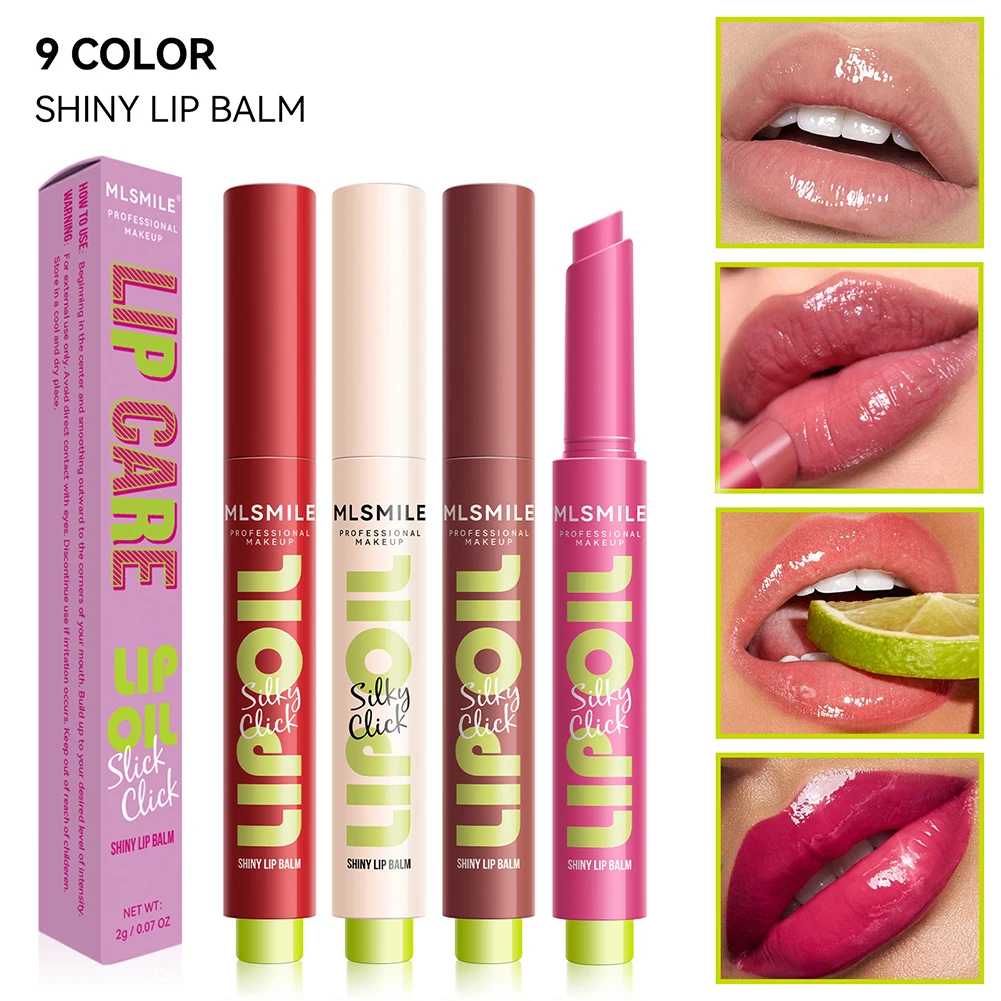 multicolor Silky Click Lip Care Hydrating Solid Lip Gloss with Radiant Mirror Shine, Effortless Press Long-Lasting