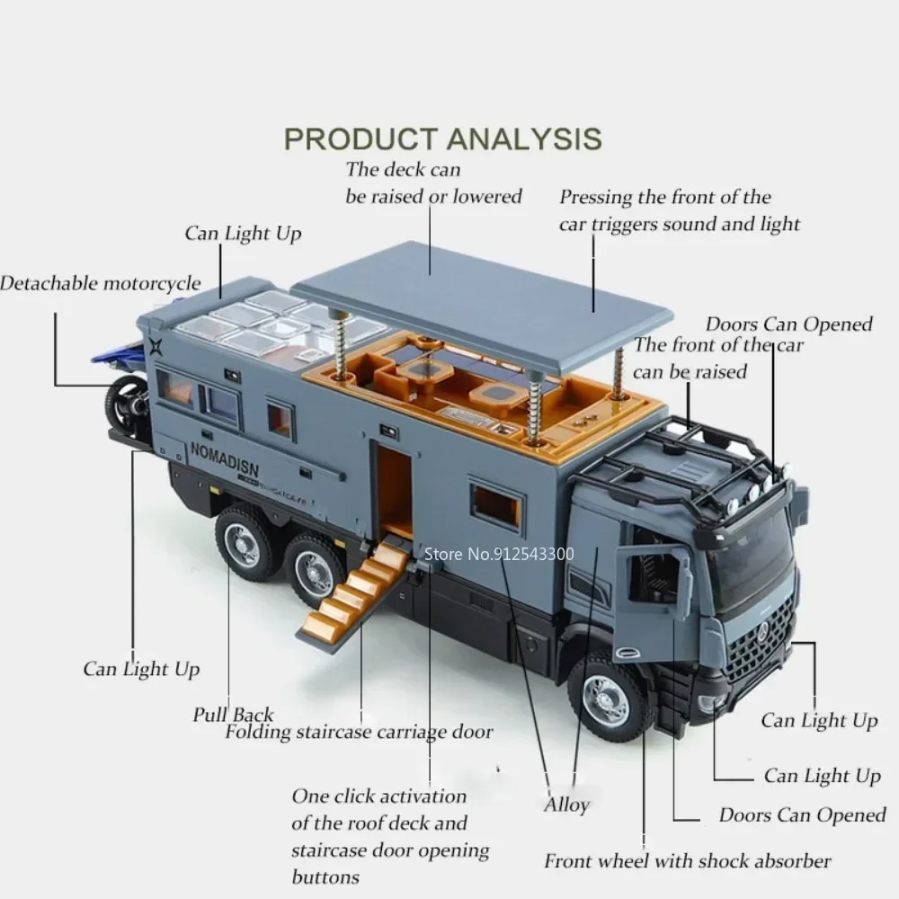 1:24 G63 6X6 سيارة NOMADISM لعبة موديل الأبواب مفتوحة سبيكة دييكاست التراجع ضوء الصوت نماذج محاكاة ألعاب السيارات هدايا الأطفال