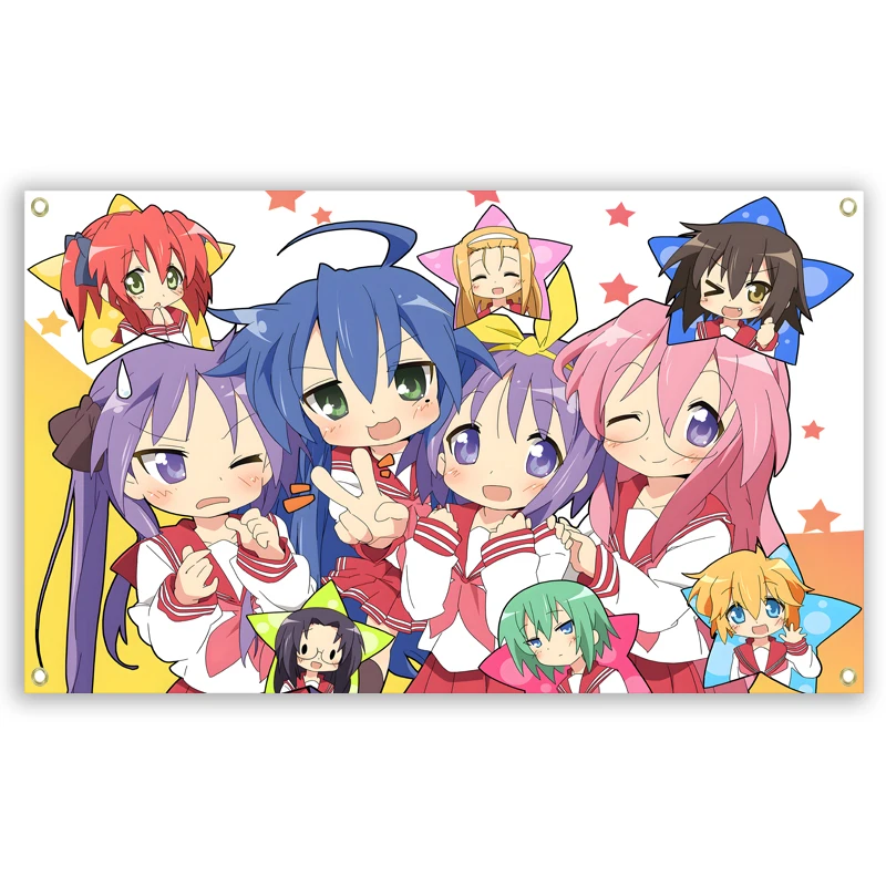 Anime Lucky Star Kawaii Izumi Konata flag 3x5fts 2x3fts Wall Hanging Japan Saitama Japanese Room Decor flag ﻿