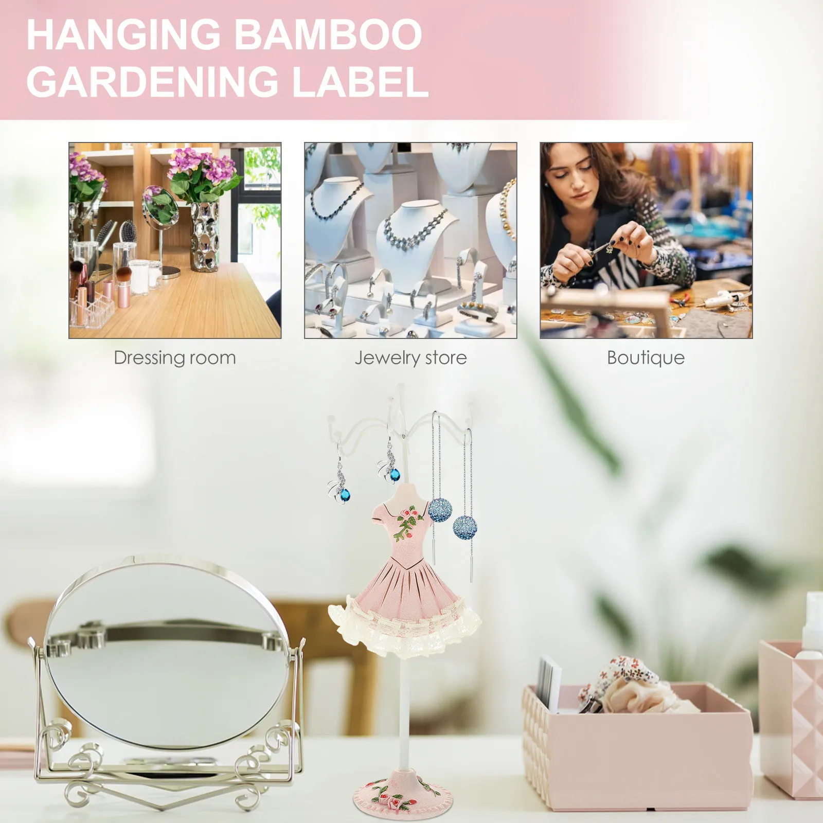 

1Pcs Premium Jewelry Display Rack Unique Shape Ring Earring Necklace Storage Stand for Home Window Shop Decoration Jewelry