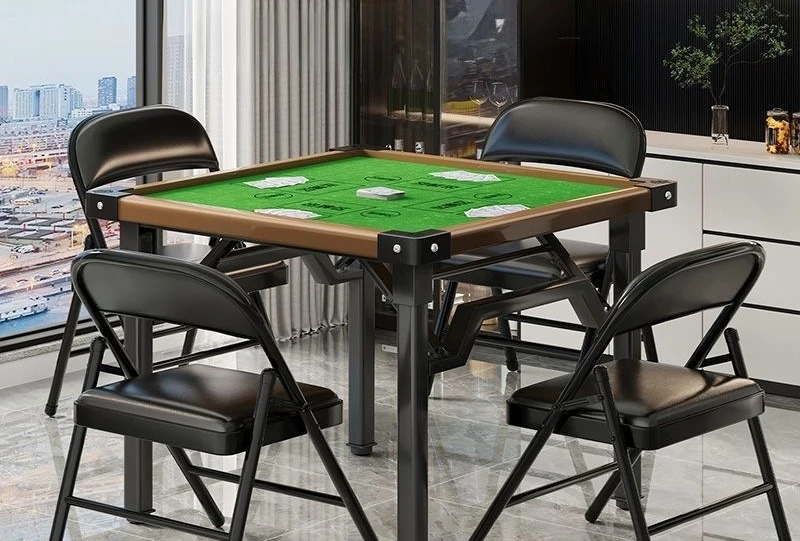 Foldable mahjong table household chess table rental house dual-purpose dormitory