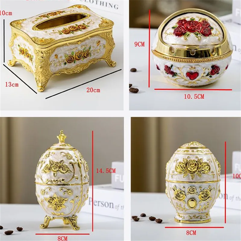 Home living room, office, tissue storage box, Toothpick box, European light luxury pressing toothpick container, tissue box set