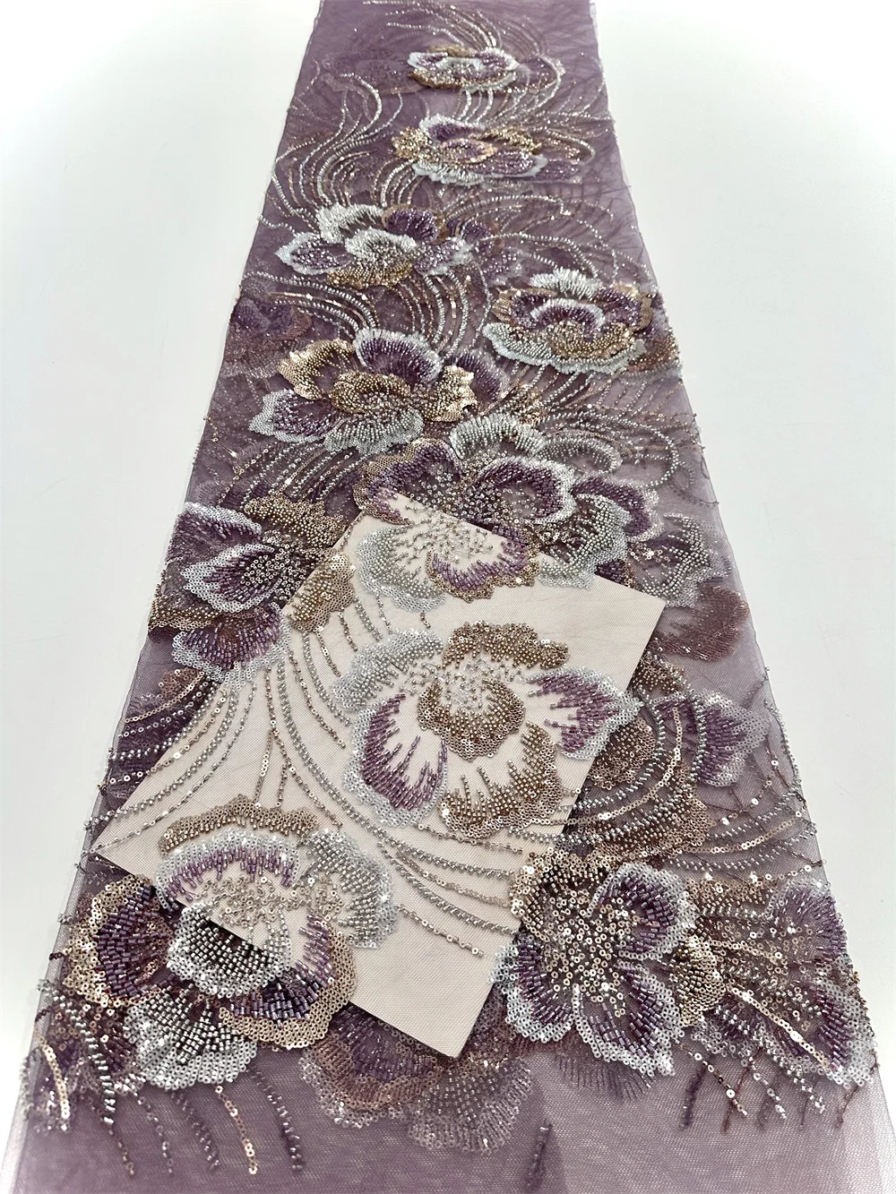 

2025 African Nigerian Tulle Sequins Lace Fabrics for Dress Sewing High Quality Beaded Embroidery Nigerian Wedding Party Women