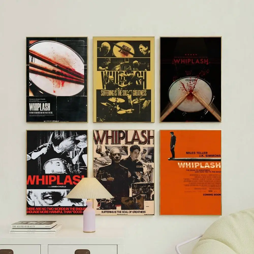 Película W-Whiplash Poster Mural para sala de estar, pared del dormitorio, decoración de pared de oficina, regalo para amigos sin marco