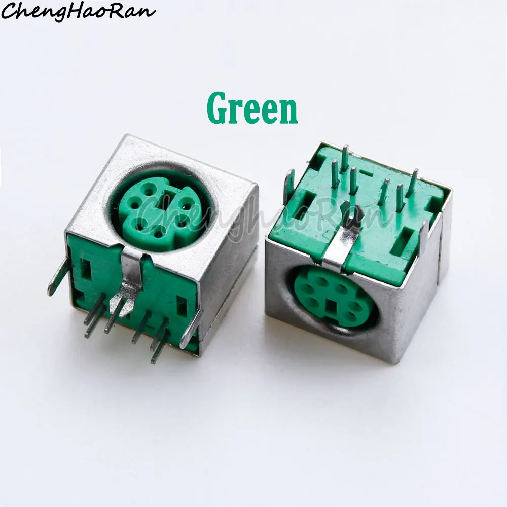 5 Pieces For PS2 Keyboard Socket Female Jack For PS2 Mouse Socket 6-Pin Purple Green Black Connector