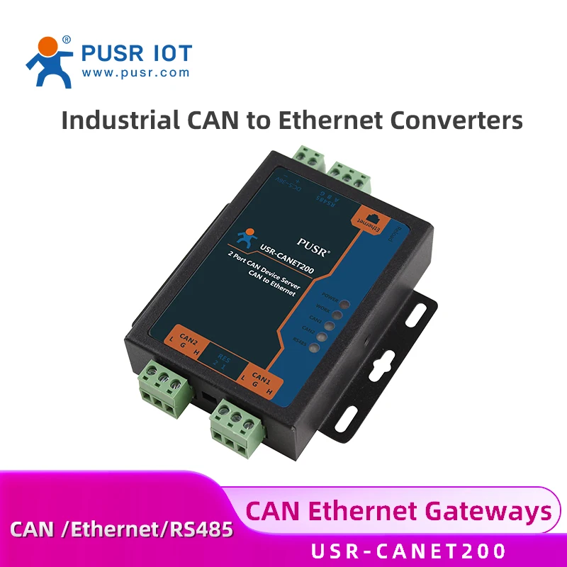 PUSR-convertidor Industrial Can a Ethernet, USR-CANET200 de Puerto RS485