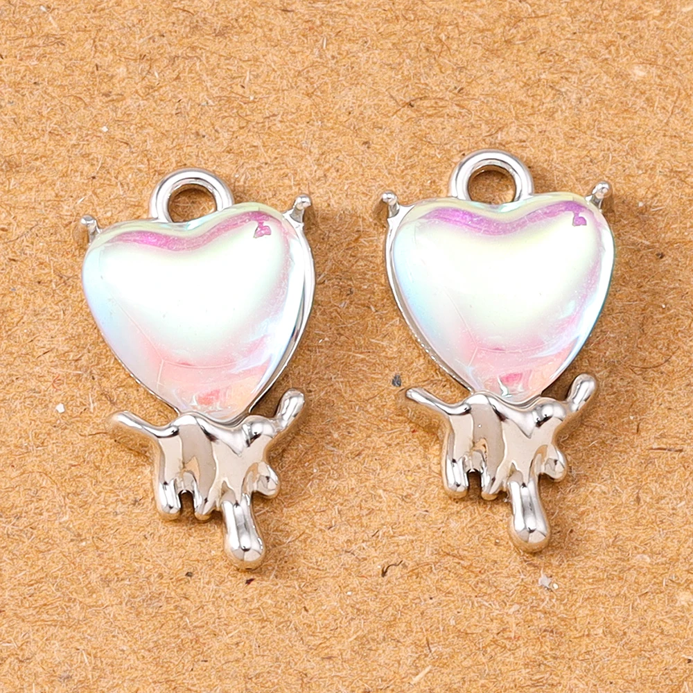 5 قطع الأحجار الكريمة كريستال الحب القلب سحر المعلقات لصنع المجوهرات قلادة أقراط سوار DIY اكسسوارات الإمدادات