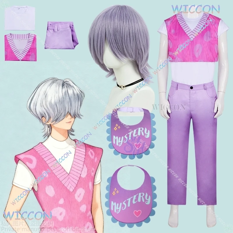 

YesOk Kpop Demon Idol Saja Boys Mystery Cosplay Costume Short-sleeved Top With Pink White Leopard Print Y2K Pink Pants Halloween
