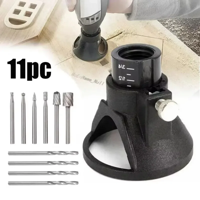 Localizador de madeira com roteador de roteamento, conjunto de brocas, gravação rotativa, suporte de moedor elétrico de carboneto para ferramenta rotativa dremel