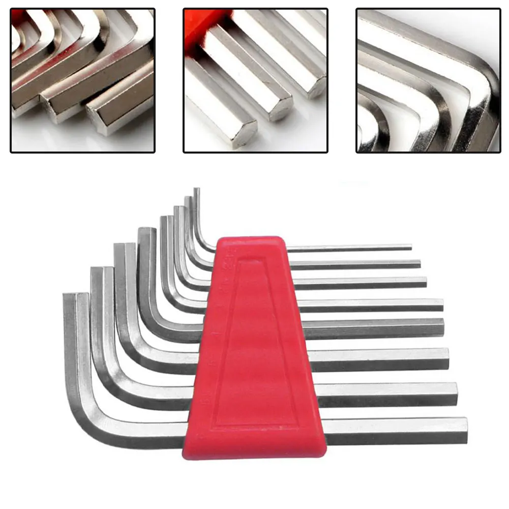 8pcs Double End L Type Hex Wrench Chromium-vanadium Steel Metric System Hex Key Type 1.5/2/2.5/3/4/5/5.5/6mm Hand Repar Tools