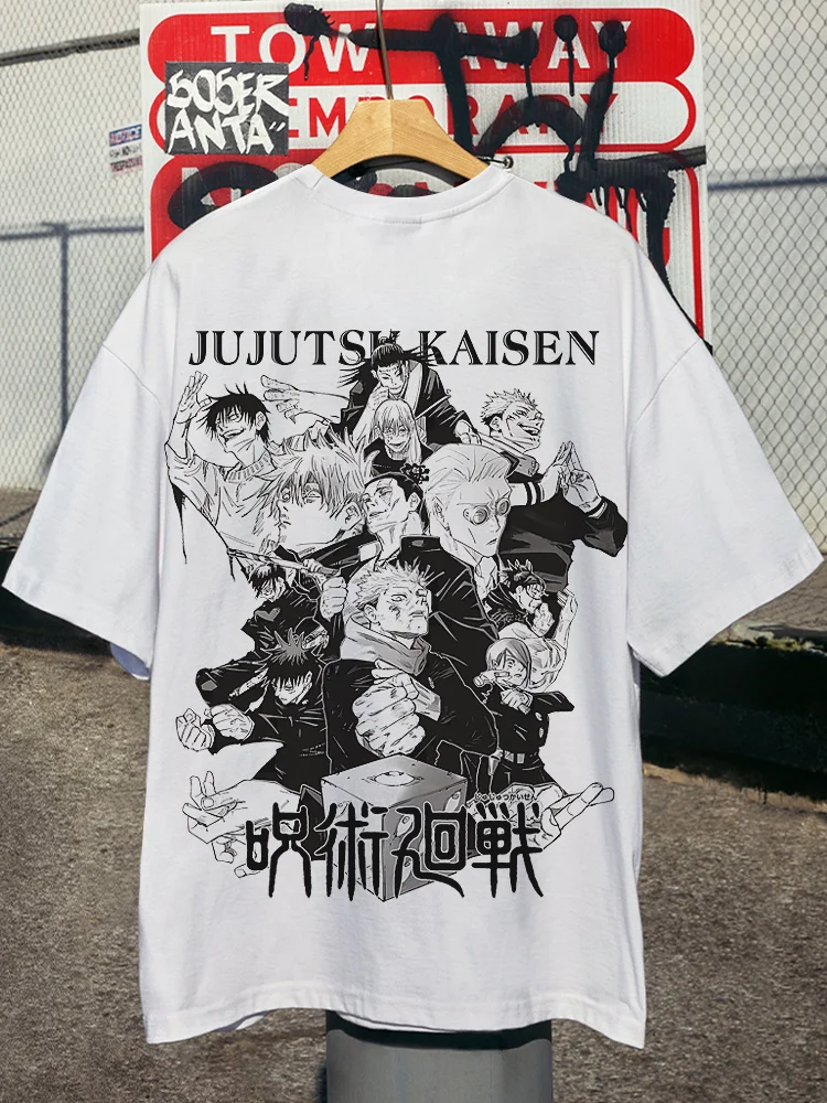 

Spell return to fight joint short-sleeved T-shirt men's Japanese animation surrounding summer loose two-dimensional trend