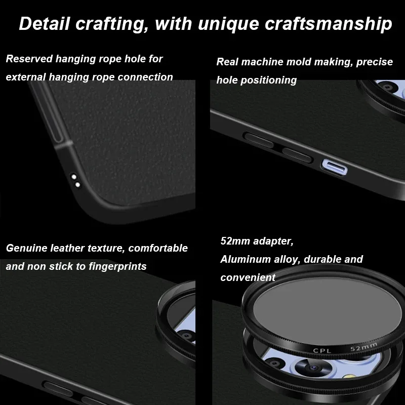 Custodia per cellulare ANLAIKE per iPhone 16 Pro Max, filtri da 52 mm, accessori per fotografia, placcatura, custodia protettiva morbida in TPU per lenti complete