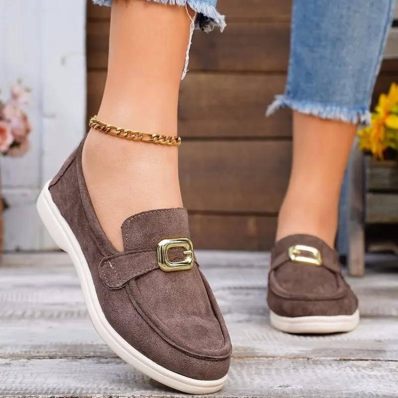 

NEW fashion comfort Designer Luxury Brand High Quality Casual Shoes Women 2024 Suede Leather Flat Walking driving Shoe Plus Size