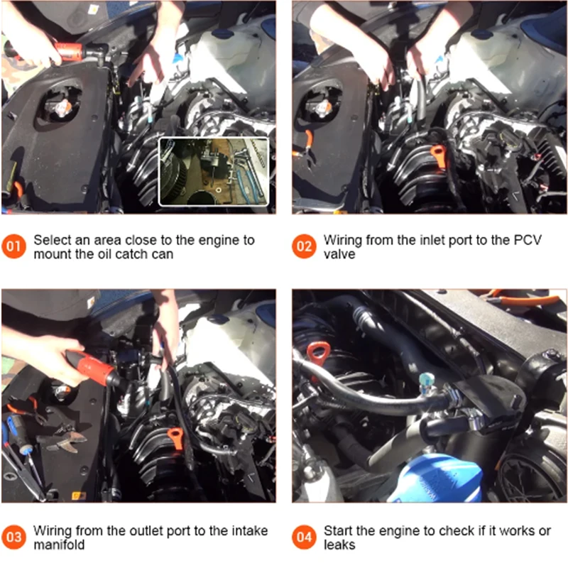 خزان الاستراحة العالمي لالتقاط الزيت + مجموعة مرشح أسطوانة ألومنيوم فضي أرجواني أسود أزرق أحمر