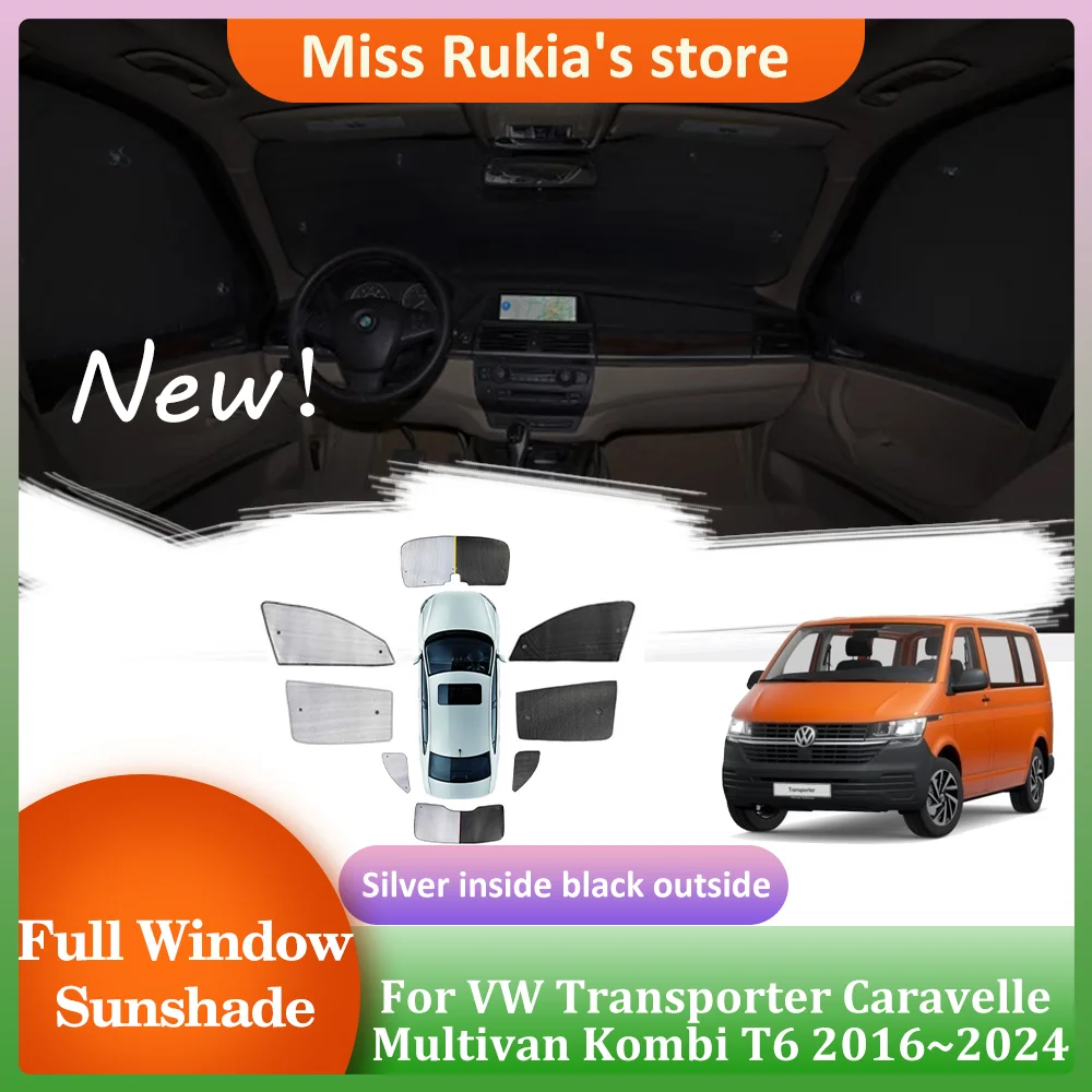 

Coverage Sunshades For Volkswagen VW Transporter Caravelle Multivan Kombi T6 2016~2024 Windows Sun Visor Windshield Accessories