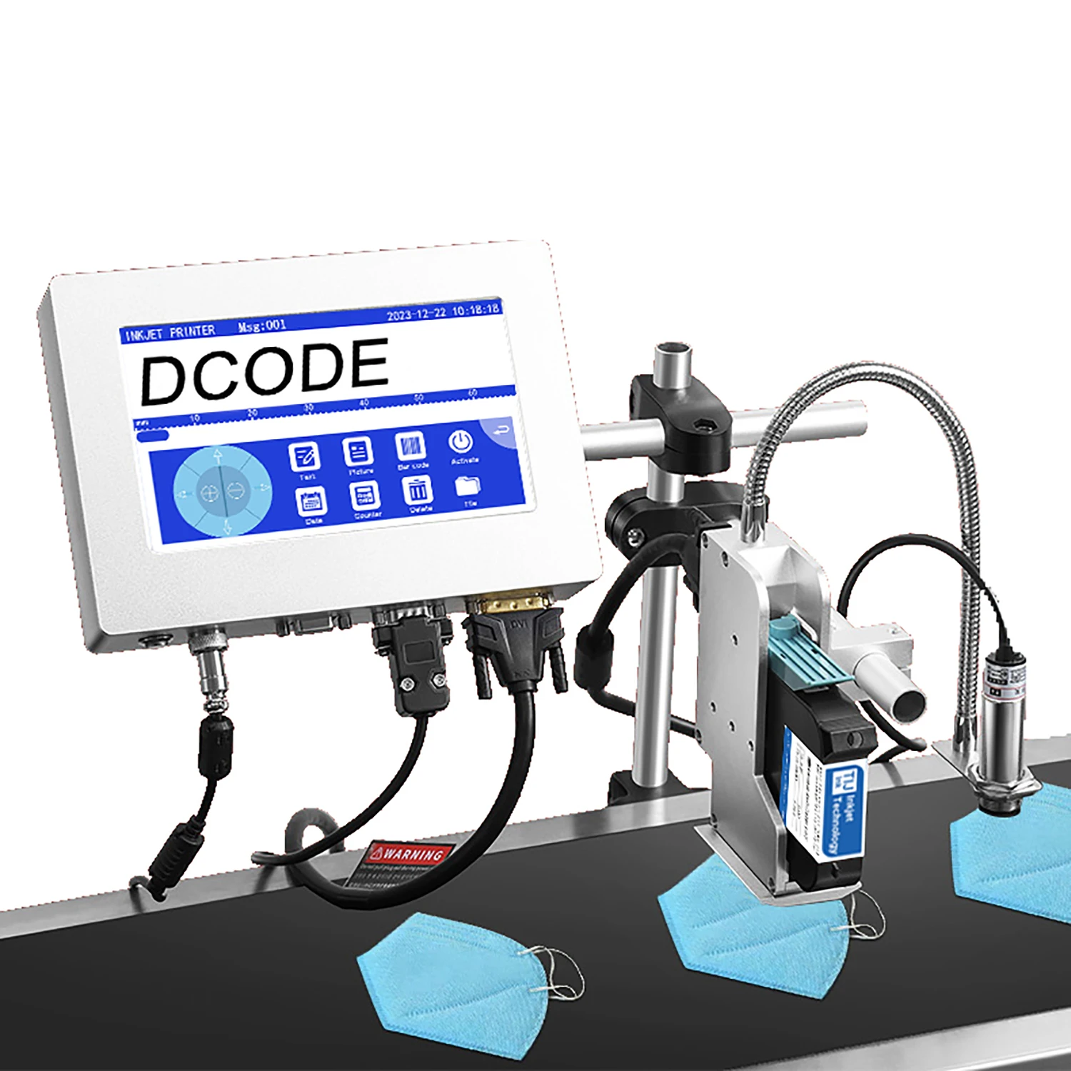 Dcode-産業用オンラインサーマルインクジェットプリンター、日付コーディングマシン、qrバーコード、バッチ、番号、ロゴ、日付、tij、DW-MAX、12.7mm、25.4mm