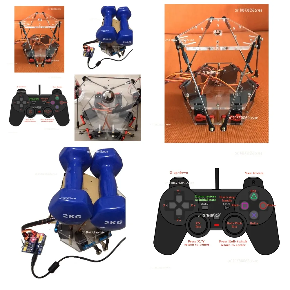 Micro 6DOF Stewart Platform with Gyro Handle Control for Simulation Training