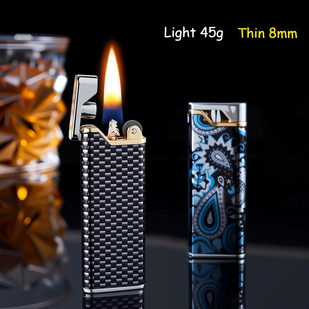 New Creative Pattern Ultra-thin Grinding Wheel Kerosine Lighter, Light, Portable, Durable and Good-looking Lighter