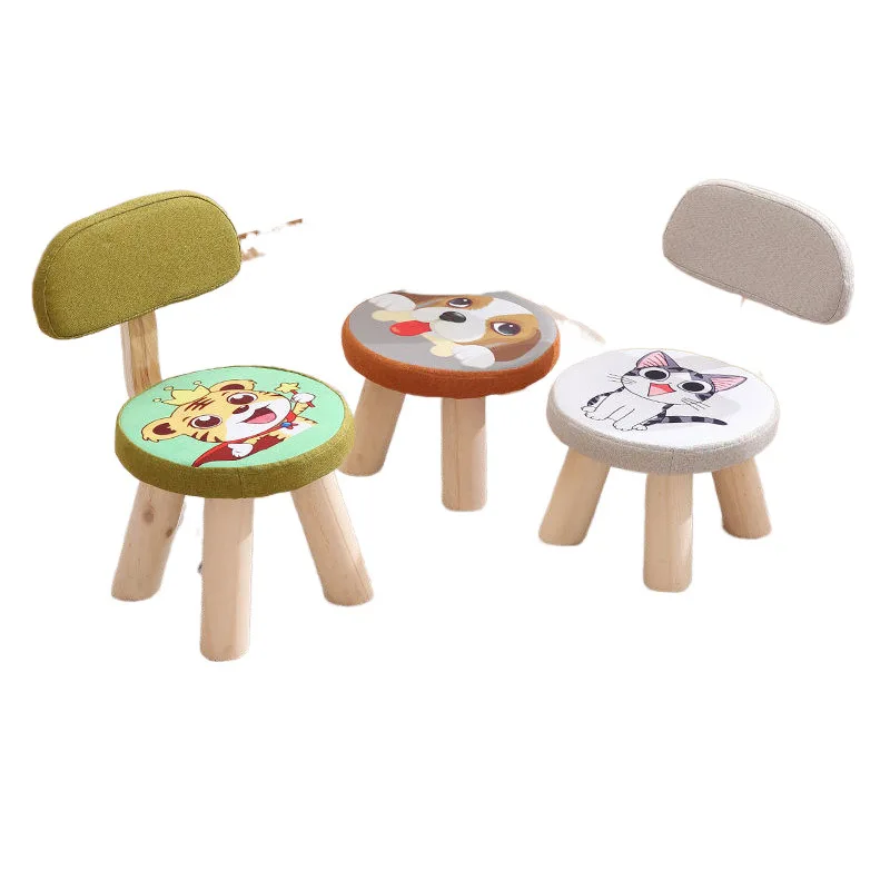 كرسي أطفال من الخشب الصلب مسند ظهر حديث الحد الأدنى مقعد صغير مريح مقعد طفل صغير مقعد أطفال لطيف الحضانة أثاث أطفال #6