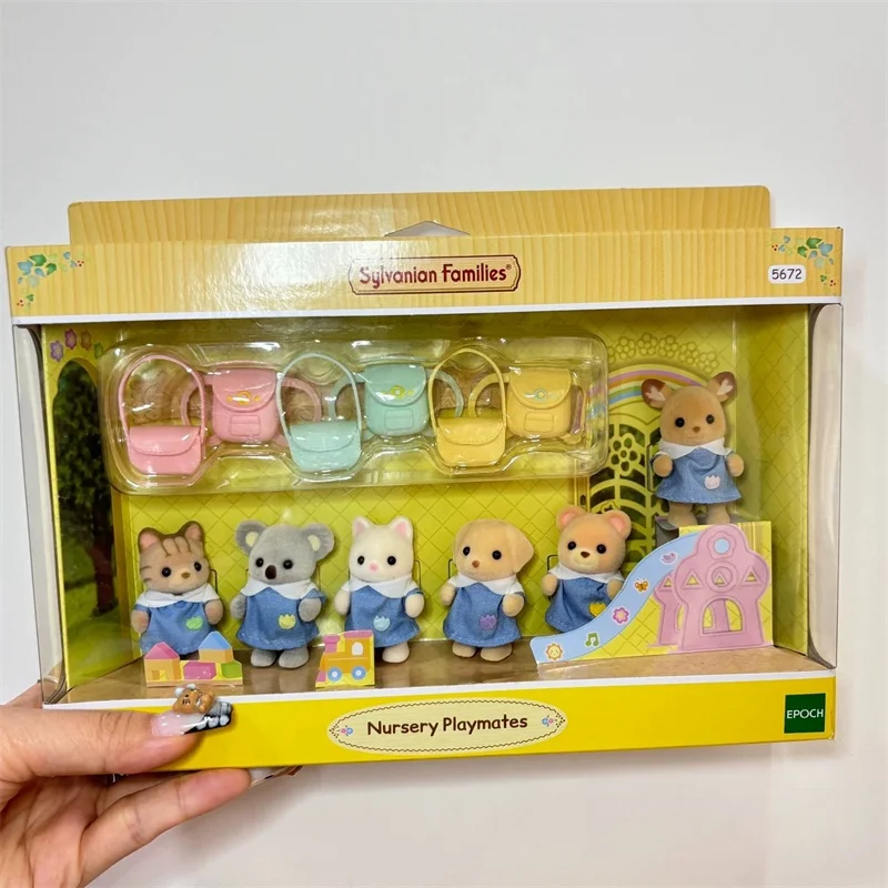 Japanese Original Sylvanian Families  Anime Figures Kindergarten Friends Rainbow Castle Kindergarten Doll Model Gifts Toys