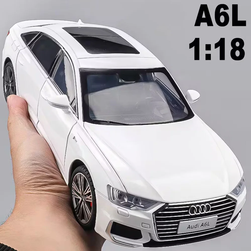 Big Scale 1:18 A6L Models Cars Toys Alloy Metal Diecasting With Sound And Light Pull Back Vehicles for Children Gifts Collection