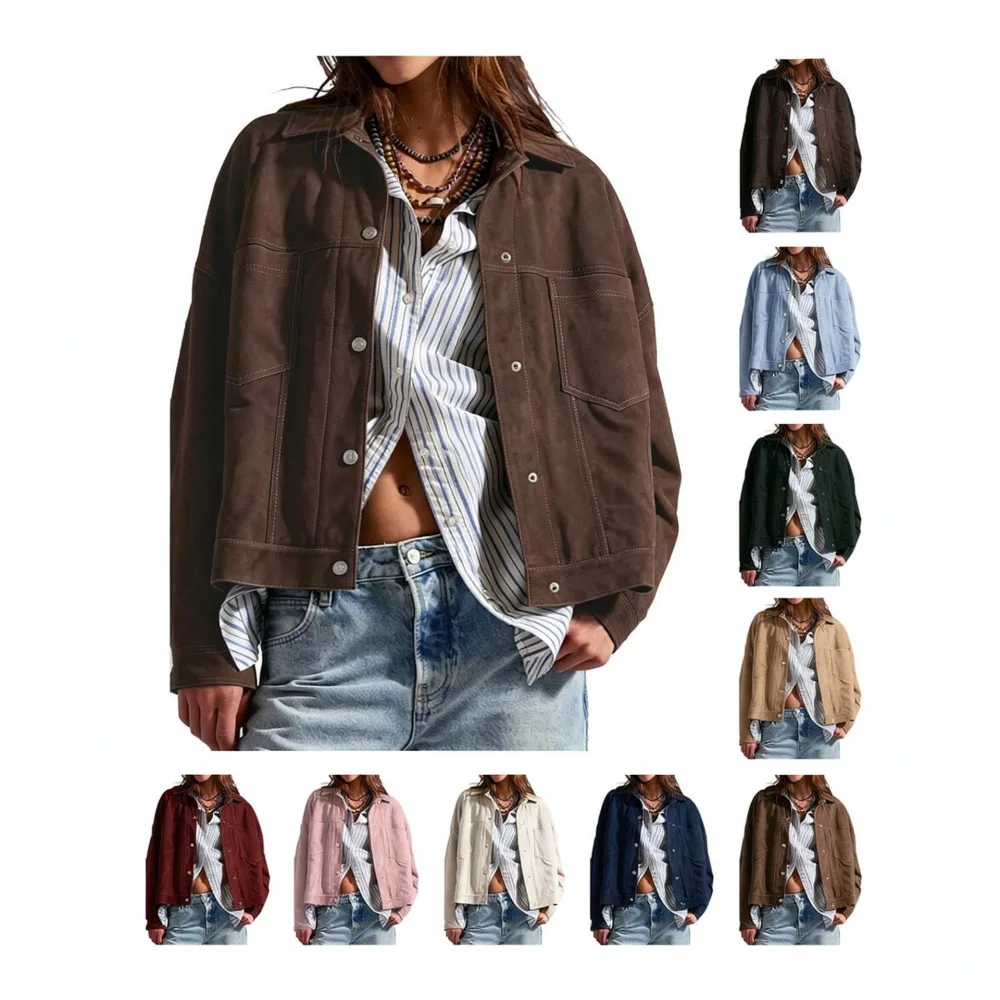 Womens Elegant Windbreaker Autumn Winter Casual Trench Coat Long Sleeve Lapel Jacket Professional Slim Fit Basic Outerwear