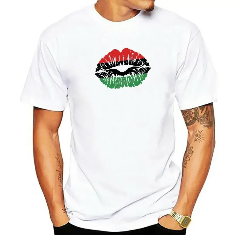 T-shirt en coton personnalisé pour hommes et femmes, lèvres africaines, sensation de mélanine, mois de l'histoire noire, fierté,