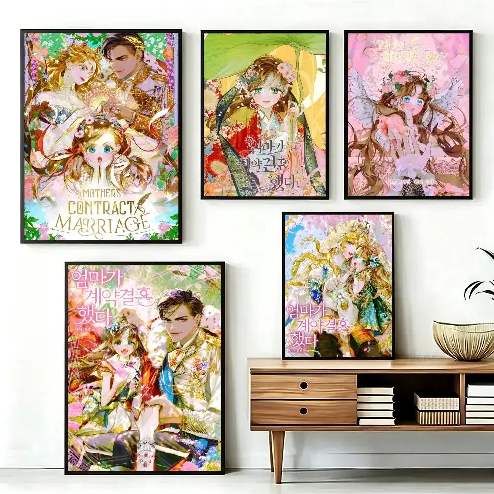 Comic Mother’s Contract Marriage Poster HD Printing Fresh and Nordic Home Decor Wall Art for the Living Rooms Hallways Gift