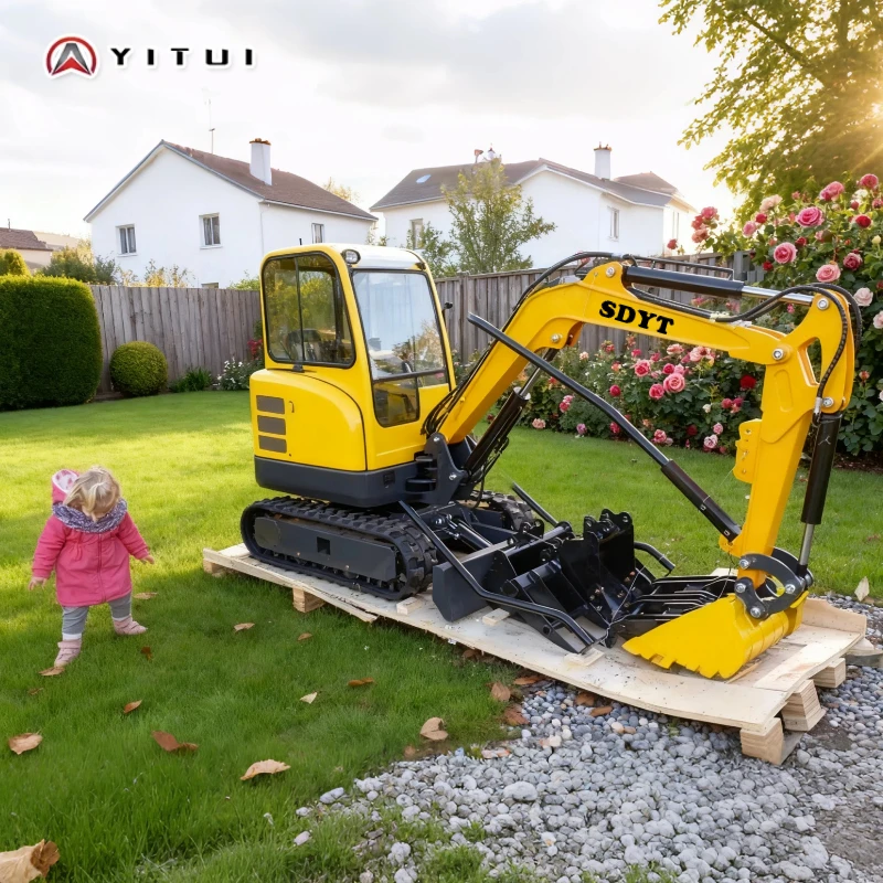 Mini Excavator 1.2 Ton Customized Reinforced Chassis Farm & Agriculture Small-Scale Engineering Narrow Space Work