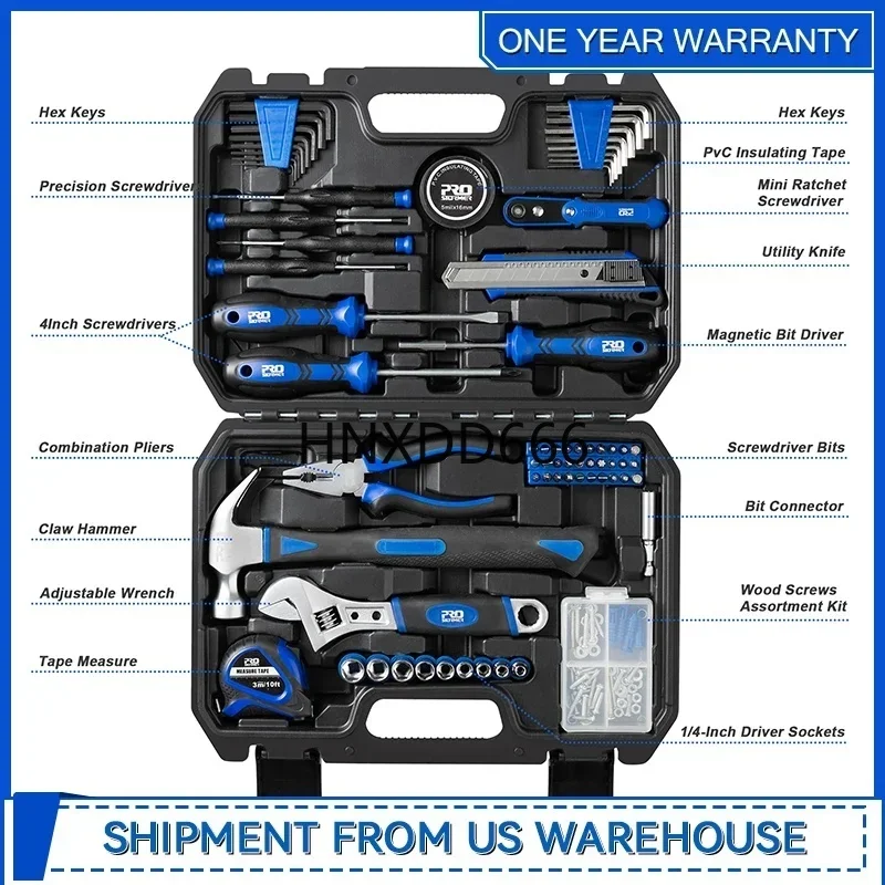 160-Piece Portable Tool Kit for Home Repair with Toolbox Organizer - Small Starter Toolkit for Students