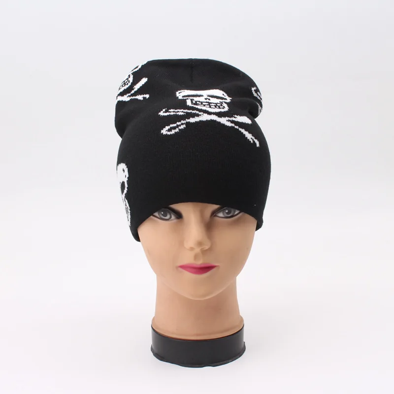 Y2K Knitted Wool Beanie Hats Men Women Cute Letter Skull Pullover Caps Kpop Hip Hop Style Bonnet