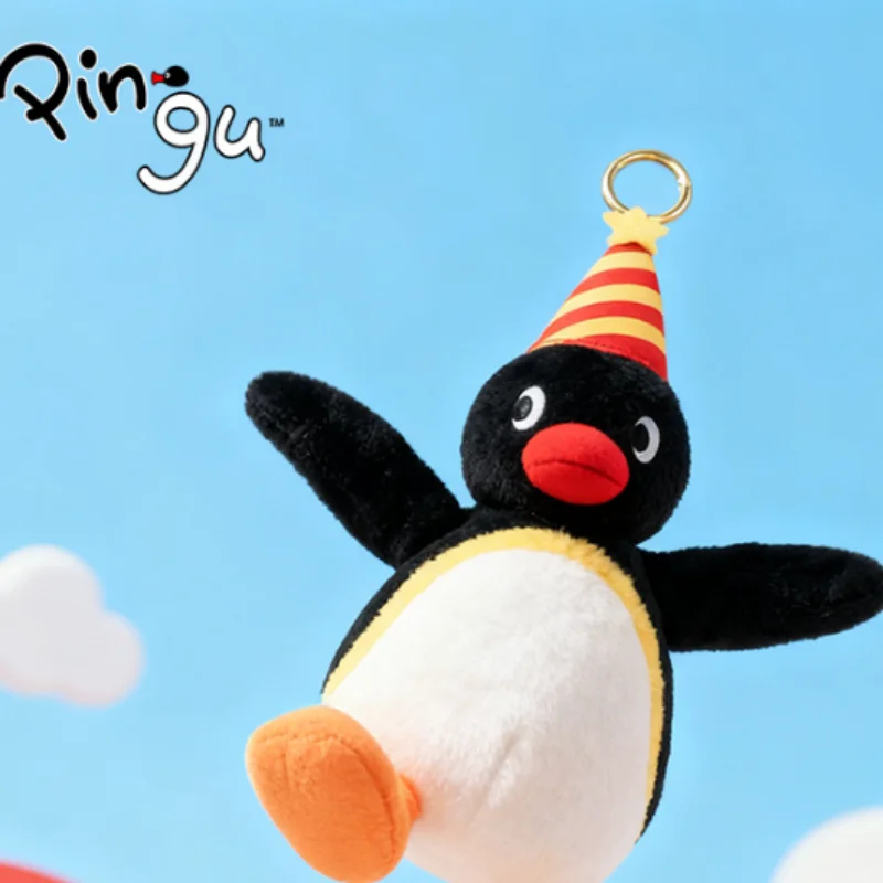  Genuine Pingu Penguin Family Cute Plush Dolls Soft Stuffed Animal Arm Shaped Keychain Decoration Birthday Gift For Girls Boys