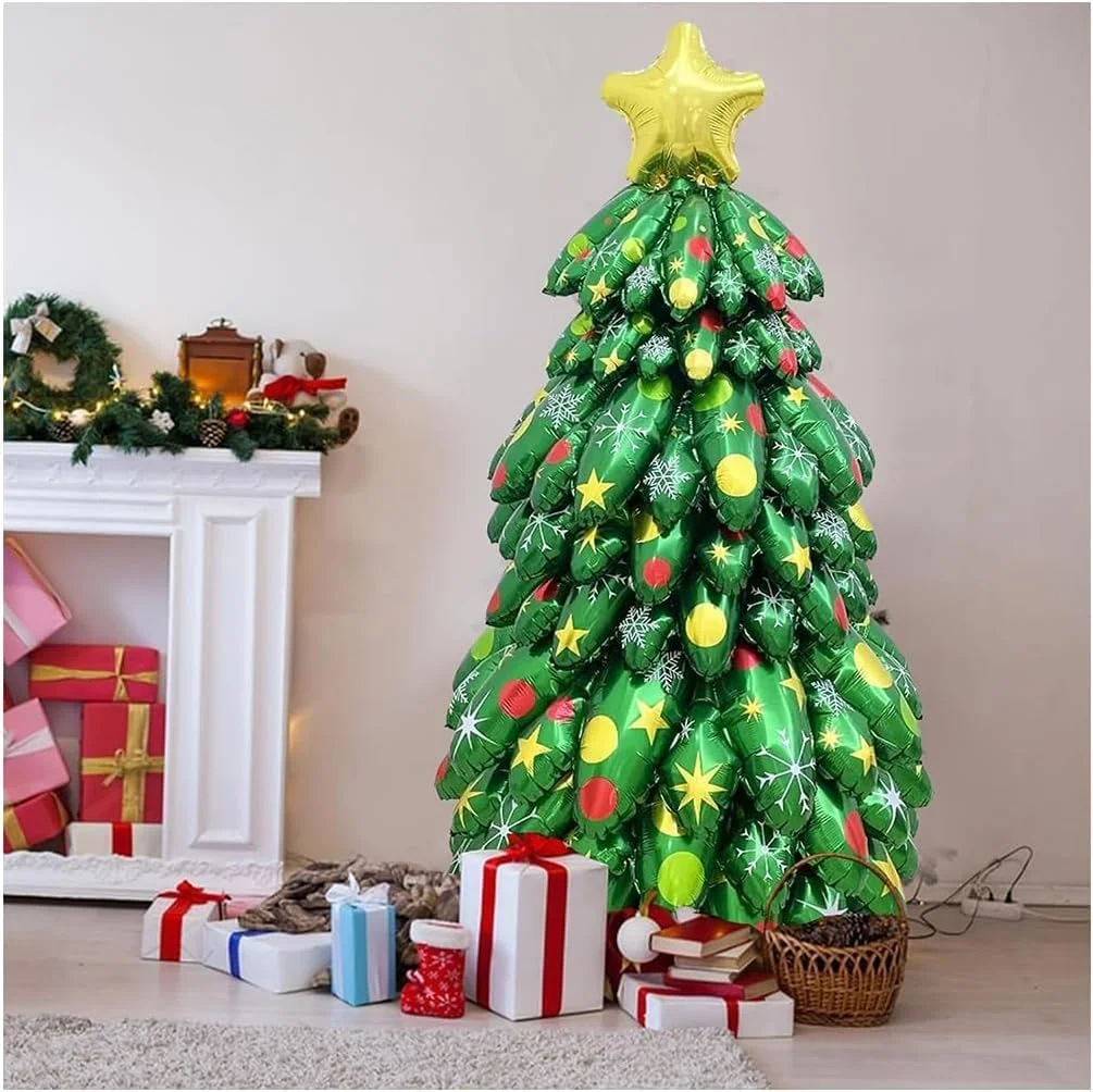 Large Standing Christmas Tree Aluminum Film Balloons for Christmas Decorations Home New Year Party holiday parties Photo Props